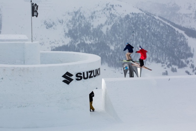 140327 NineQueens 2014 - DAY 1 - PR - kicker and rail -Katie Summerhays - Grete Eliassen - David Malacrida - LR