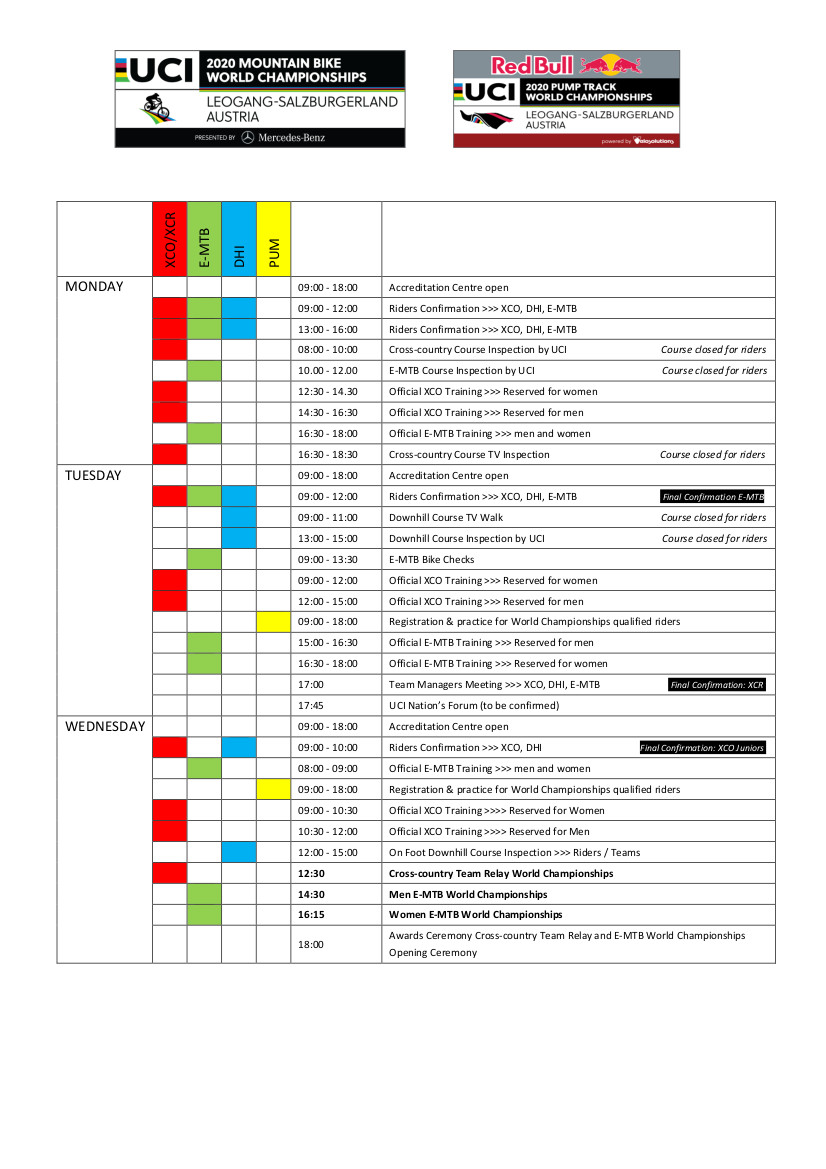 20200721 UCI MTB World Championships Program Leogang