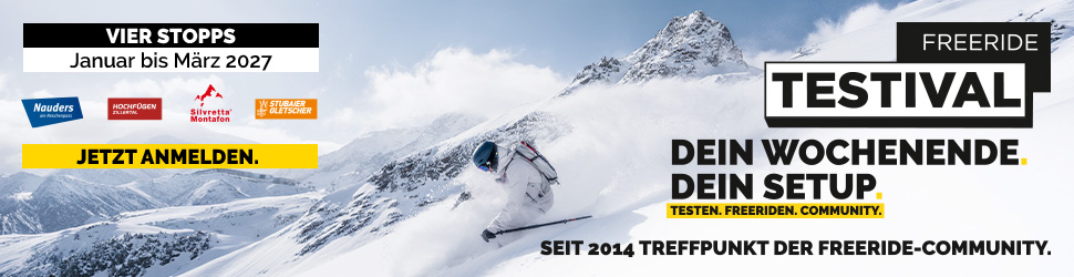 FreerideTestival - Vier Stopps von Januar bis März 2027 - Jetzt anmleden