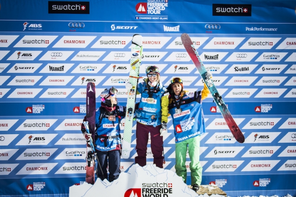 Da strahlen die Siegerinnen aus Chamonix. V.l.n.r. Matilda Rapaport (SWE), Eva Walkner (AUT), Silvia Moser (ITA)