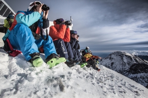 Föhn und Schlechtwetter-Prognosen zwingen die Freeride dazu, das Face in der Axamer Lizum an diesem Wochenende nur von unten zu betrachten